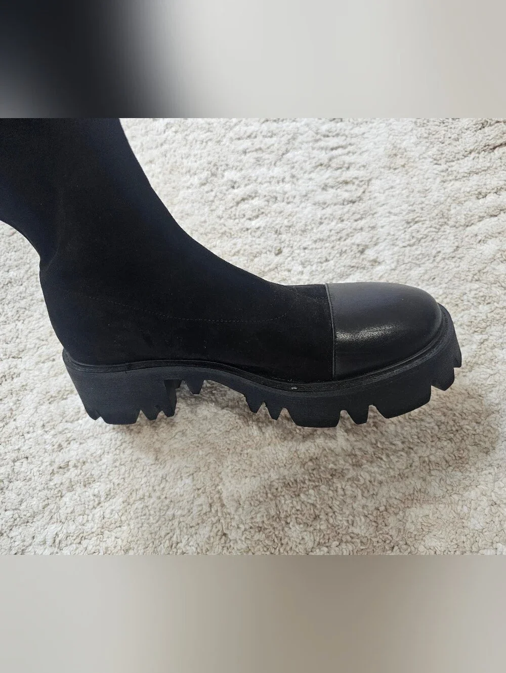 Staccato Black Over-the-Knee Chunky Sole Boots Size 7